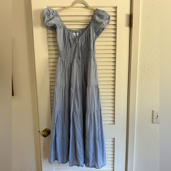 En Saison Blue Smocked Midi Dress - Picture 3 of 6